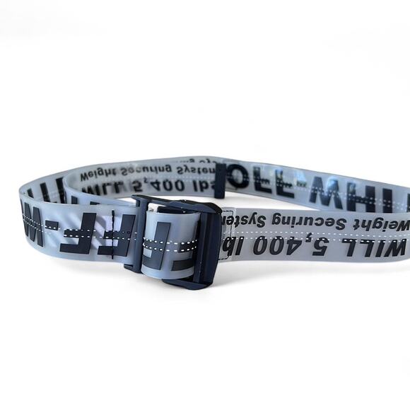 Off-White™ Clear Industrial Belt – Made in Italy, Transparent PVC, Black  (47”) - Picture 1 of 8